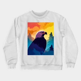 Majestic Eagle Silhouette: Freedom's Colors Crewneck Sweatshirt